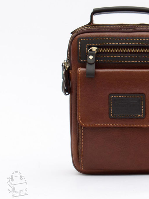 Сумка мужская кожаная 4185-2TR brown Tough Ryder