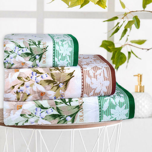 "Япония-2012" Полотенце махровое 34х78см, плотность 300гр/м2, 100% хлопок, Ландыш, бежевый, Bolangde (Китай)