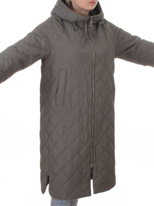 9610 GRAY/GREEN Куртка стеганная демисезонная женская (100 гр. холлофайбер) - Fashion фото 2