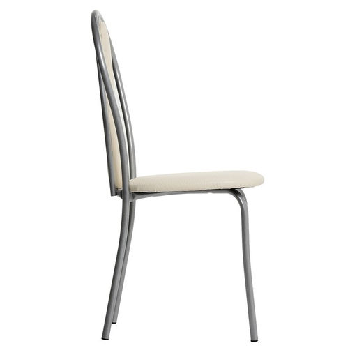 Стул для кухни Клик Мебель «Венский Мягкий», искусственная кожа, цвет серебристый металлик/молочный