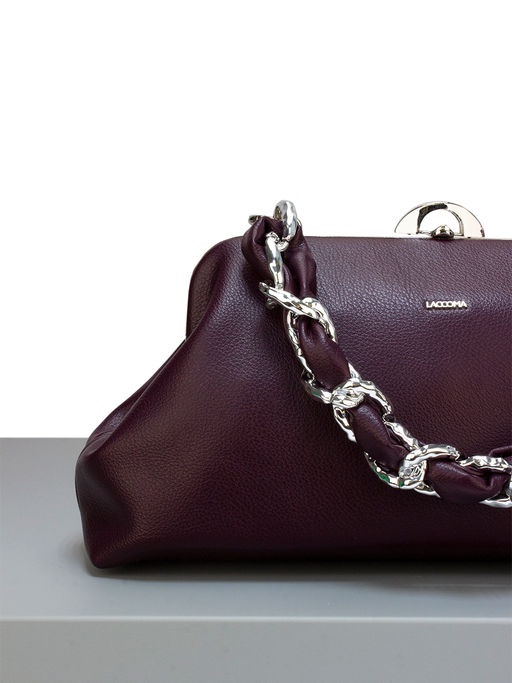LACCOMA сумка Паола-22-Л815-ежевичный эко кожа хлопок фото 5