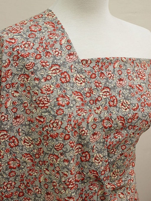 Импорт. хлопок Диантус цв.кофейно-серый, ш.1.5м, хлопок-100%, 100гр/м.кв - Купава фото 2