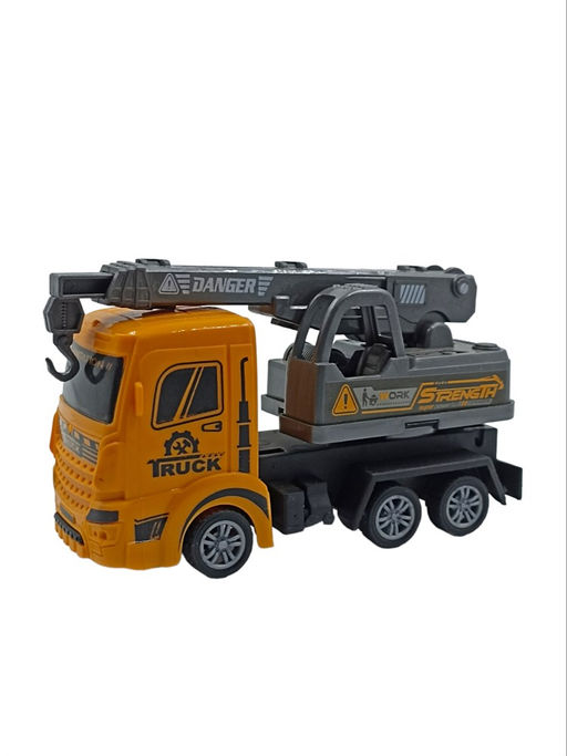 Инерц. "Fenming" 13*7см "Стройтехника" (399-656) автокран, бетономешалка, экскаватор, грузовик; с подвижными эл-тами, в пакете