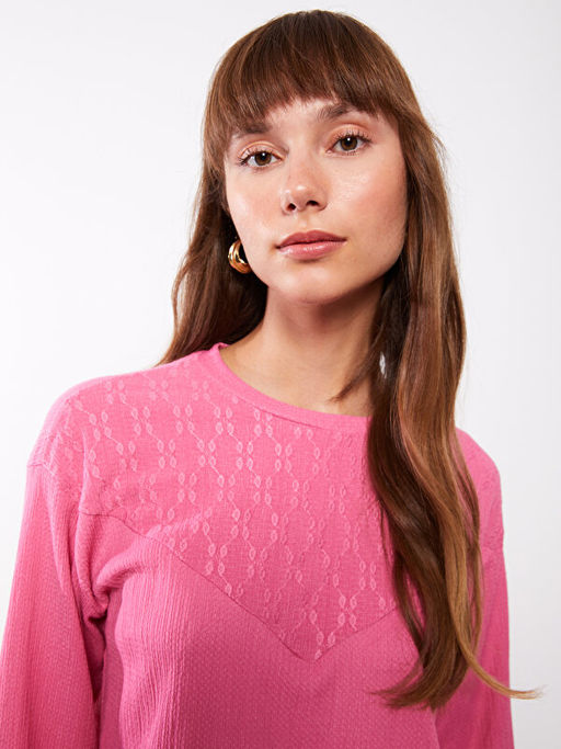 Bisiklet Yaka Nak??l? Uzun Kollu Kad?n Tunik