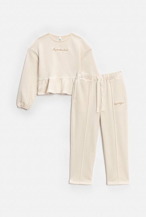 ACOOLA / Комплект детский для девочек ((1)джемпер и (2)брюки) Masindi_set крем  фото 3