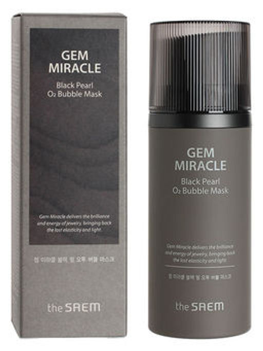 The Saem Gem Miracle Black Pearl O2 Bubble Mask 105g - Кислородная маска с экстрактом черного жемчуга