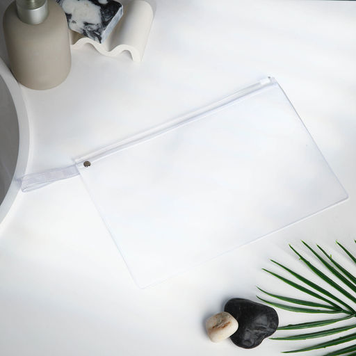 Цена за 2 шт. Косметичка для бассейна с застёжкая зип-лок, большая, принт Джунгли, прозрачная/зелёная - Simaland фото 2