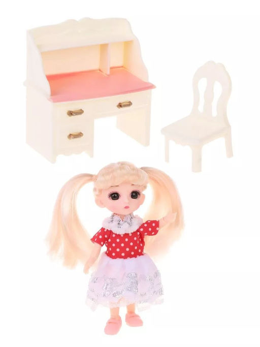 Игр.наб."Модница", в компл. кукла 15см., предм. 2шт., в ассорт., кор.