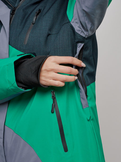 Горнолыжный костюм женский большого размера зимний черного цвета 02308Ch - Mtforce фото 9