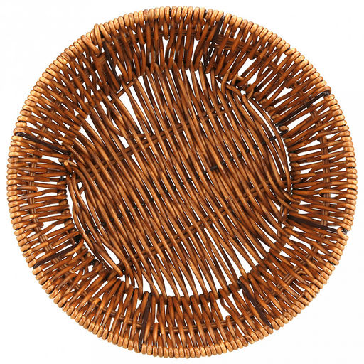 Корзина-сухарница плетеная Кондитер д22см h6см, полипропилен, коричневый, металлический каркас, форма круглая (Китай) - Домашняя мода фото 2