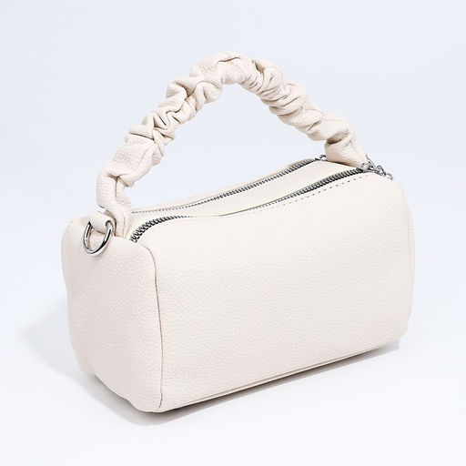 Сумка женская багет на молнии, 20×11×11 см, молочная