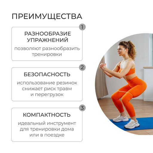 Фитнес-резинка ONLYTOP, 30×1.3×0.5 см, нагрузка 35 кг, цвет оранжевый