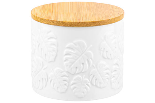 Банка д/хранения 800 мл 12*12*10,5 см Тропики с дер. крышк. с сил. упл. - Elan gallery фото 6