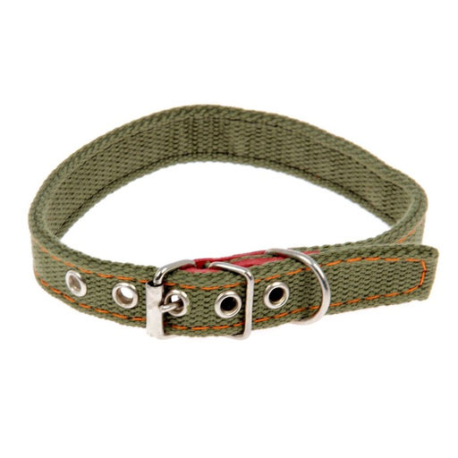 Ошейник брезентовый двухслойный, 50 х 2 см, ОШ 25-35 см, хаки - Пижон фото 2