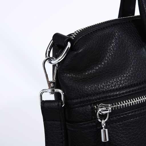 Сумка-тоут на молнии, 2 наружных кармана, цвет чёрный - Simaland фото 5