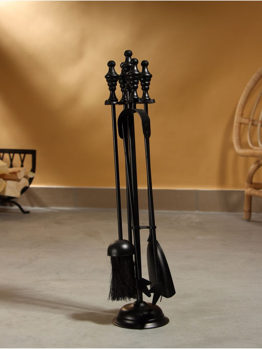 Каминный набор «Тепло», 4 предмета, 12×12×54 см, сталь