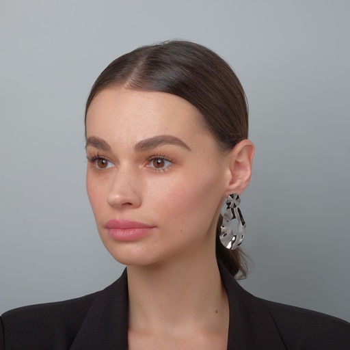 Серьги металл Атмосфера капля, цвет серый - Queen fair фото 3