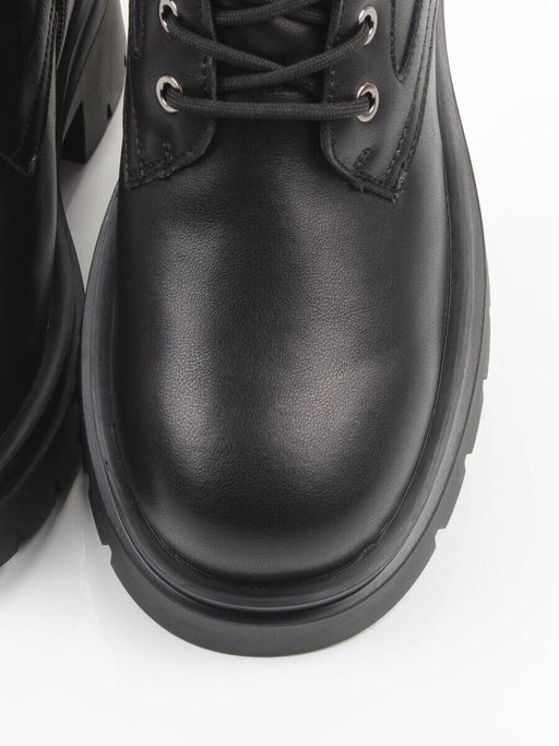 04-PAX86-1Z BLACK Ботинки зимние женские (натуральная кожа, 100% шерсть)