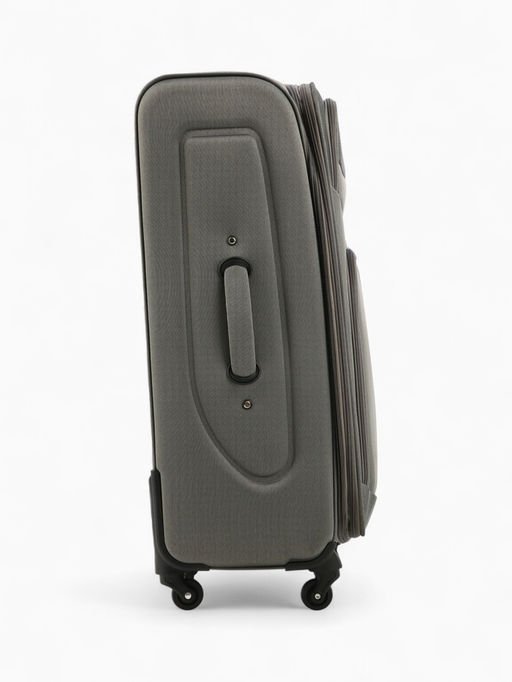 Чемодан на колёсах Royalbag большой 104 л (L), на молнии, с увеличением, кодовый замок, 4 колеса, серый