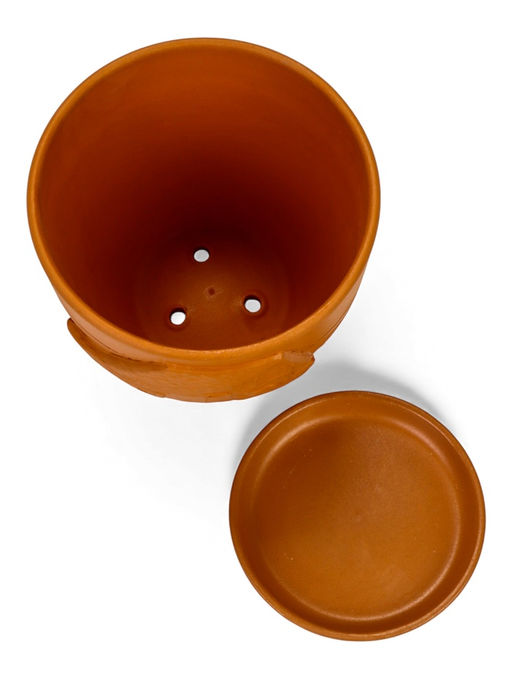 Горшок цветочный с поддоном 2,5 л, d18/h16 см терракот керамика, "Голландия" (М)