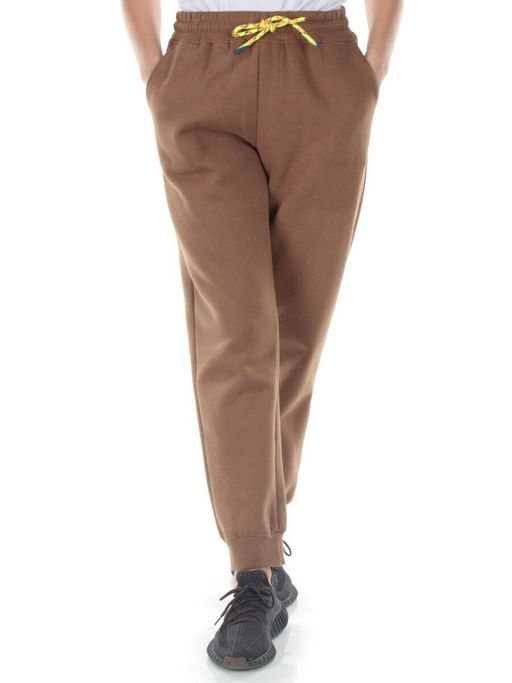 M047 BROWN Брюки спортивные утепленные женские (85% хлопок, 10% полиэстер, 5% спандекс) - Fashion фото 2