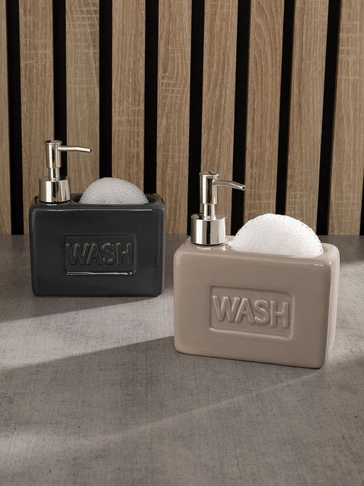 Диспенсер для моющего средства с губкой 500мл серый керамика - Lucky фото 8