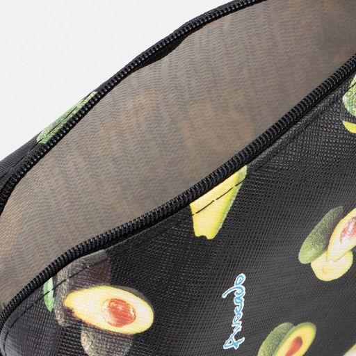 Цена за 2 шт. Косметичка на молнии с ручкой, объёмная, маленькая, с рисунком Авокадо, чёрная - Simaland фото 3