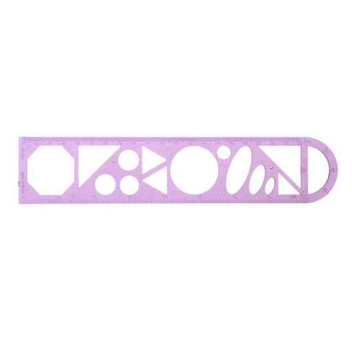 Цена за 12 шт. Линейка трафарет - транспортир, 3 в 1, 20 см, тонированная, флуоресцентная, МИКС - Calligrata фото 6