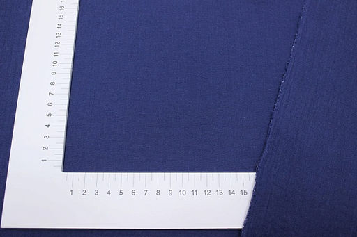 Муслин двухслойный с эффектом жатости цв.Т.джинсово-синий, ш.1.4м, хлопок-100%, 110гр/м.кв - Купава фото 3