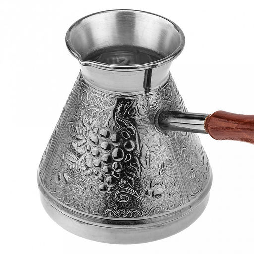 Турка медная 640мл "Виноград", д11см, h11,5см, s0,8мм, деревянная ручка (Россия)