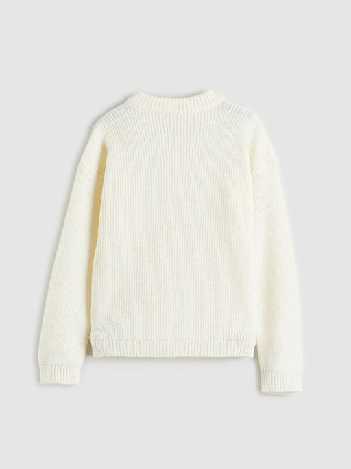 V Yaka Pul ??lemeli K?z ?ocuk Triko Kazak