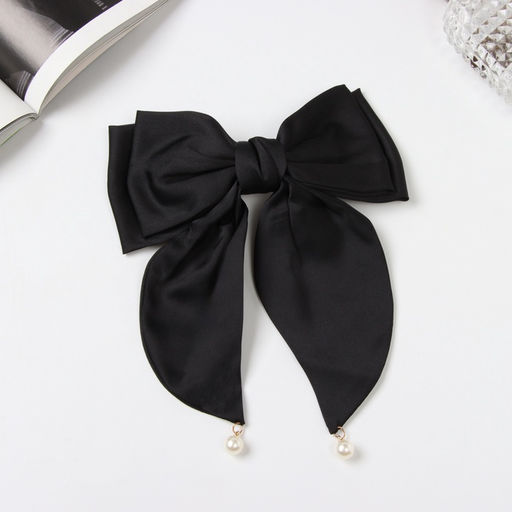 Цена за 2 шт. Заколка - автомат для волос «Джулия», двойной бант, 18×15 см, чёрная