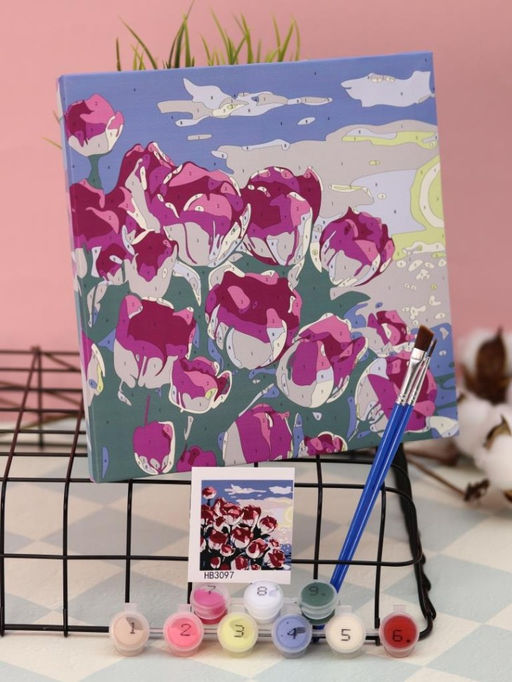 Картина по номерам на подрамнике Draw Me! Pink roses, (20*20 см)