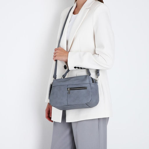 Сумка-саквояж на молнии, цвет серый - Simaland фото 2