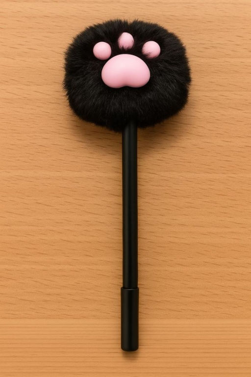 Ручка с помпоном "The foot", black