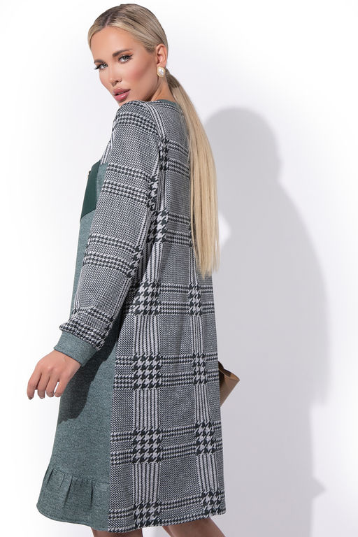 Платье Адель (клетка изумруд) - Эльза фото 6