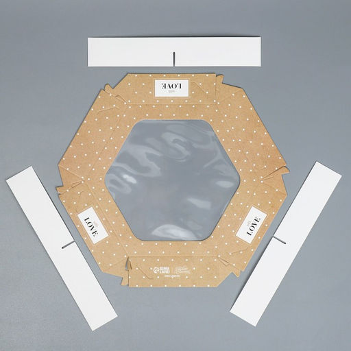 Цена за 5 шт. Упаковка кондитерская, «With love», 23 х 23х 4 см