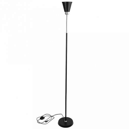 Светильник напольный (торшер) "Кассия" д21см h157см, абажур металлический д11,8см, h10,5см, цвет - черный матовый, основание металлическое разборное д21см h150см, цвет - черный матовый, в коробке (Китай)