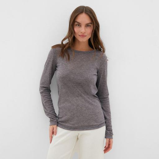 Лонгслив женский KAFTAN: Basic line, серо-фиолетовый, размер 50-52
