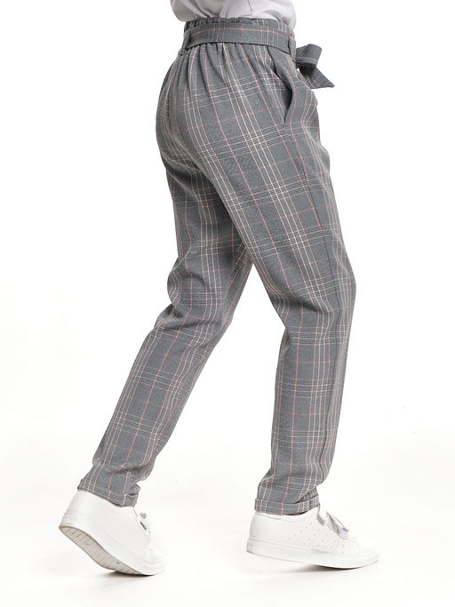 Брюки для девочки в клетку 22-6688 клетка/синий - Mini maxi фото 6