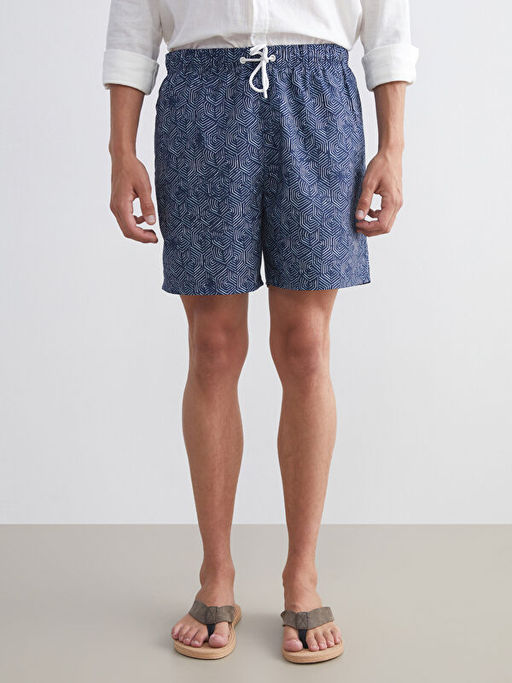 K?sa Boy Desenli Erkek Deniz ?ortu