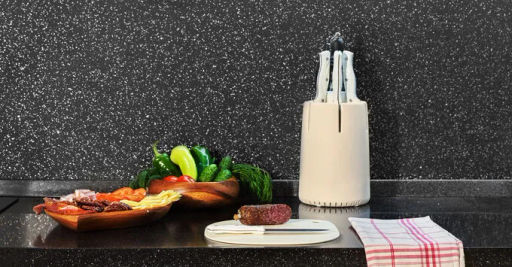 Подставка для ножей универсальная 16*16*25см слоновая кость