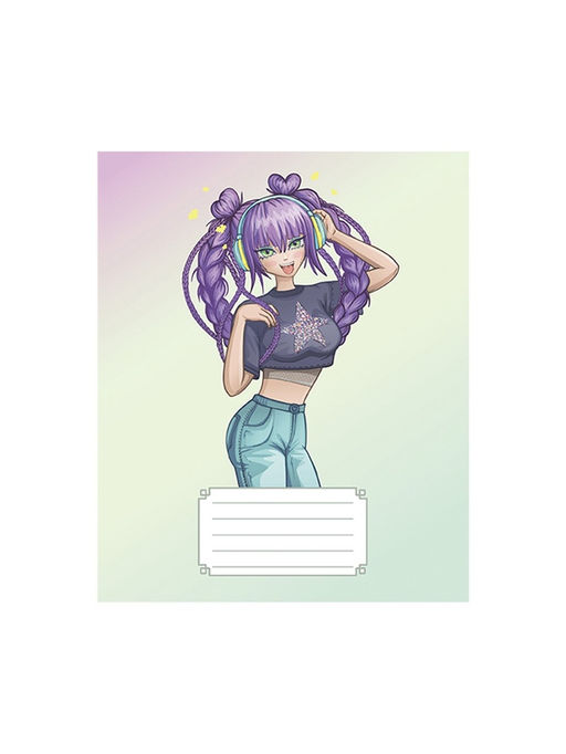 Цена за 20 шт. Тетрадь 24 листа в линейку, Calligrata «Аниме 07», МИКС