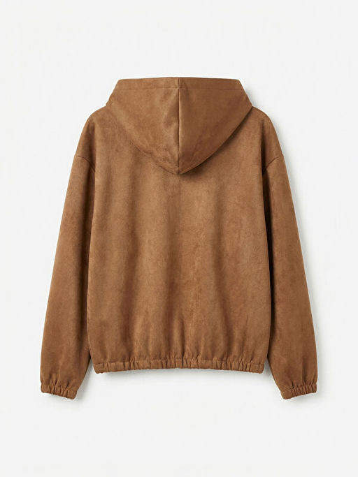 Kap??onlu S?et G?r?n?ml? Kad?n Fermuarl? Sweatshirt