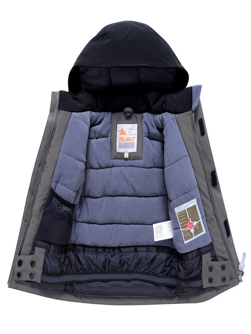 Горнолыжный костюм Valianly детский для мальчика серого цвета 9201Sr  фото 4