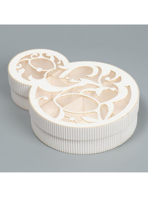 Коробка подарочная, кондитерская упаковка «8 марта» белая, 22×16×5 см