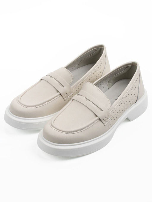 03-YC382-2 LT. BEIGE Лоферы женские (натуральная кожа)