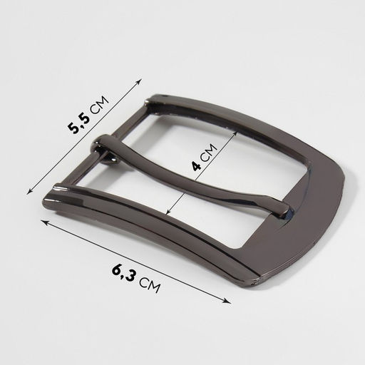 Цена за 2 шт. Пряжка для ремня, 6.3×5.5 см, 40 мм, цвет чёрный никель