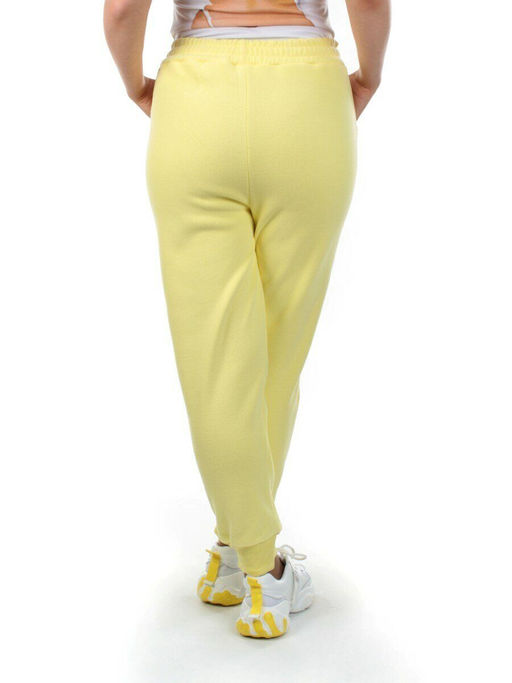 07 YELLOW Брюки спортивные женские на флисе (100% хлопок) 7986