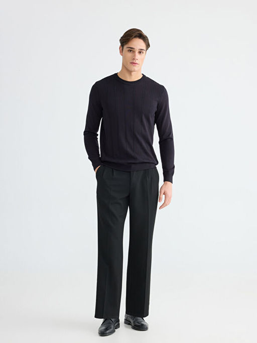 Standart Kal?p Triko Erkek Dokulu Kazak